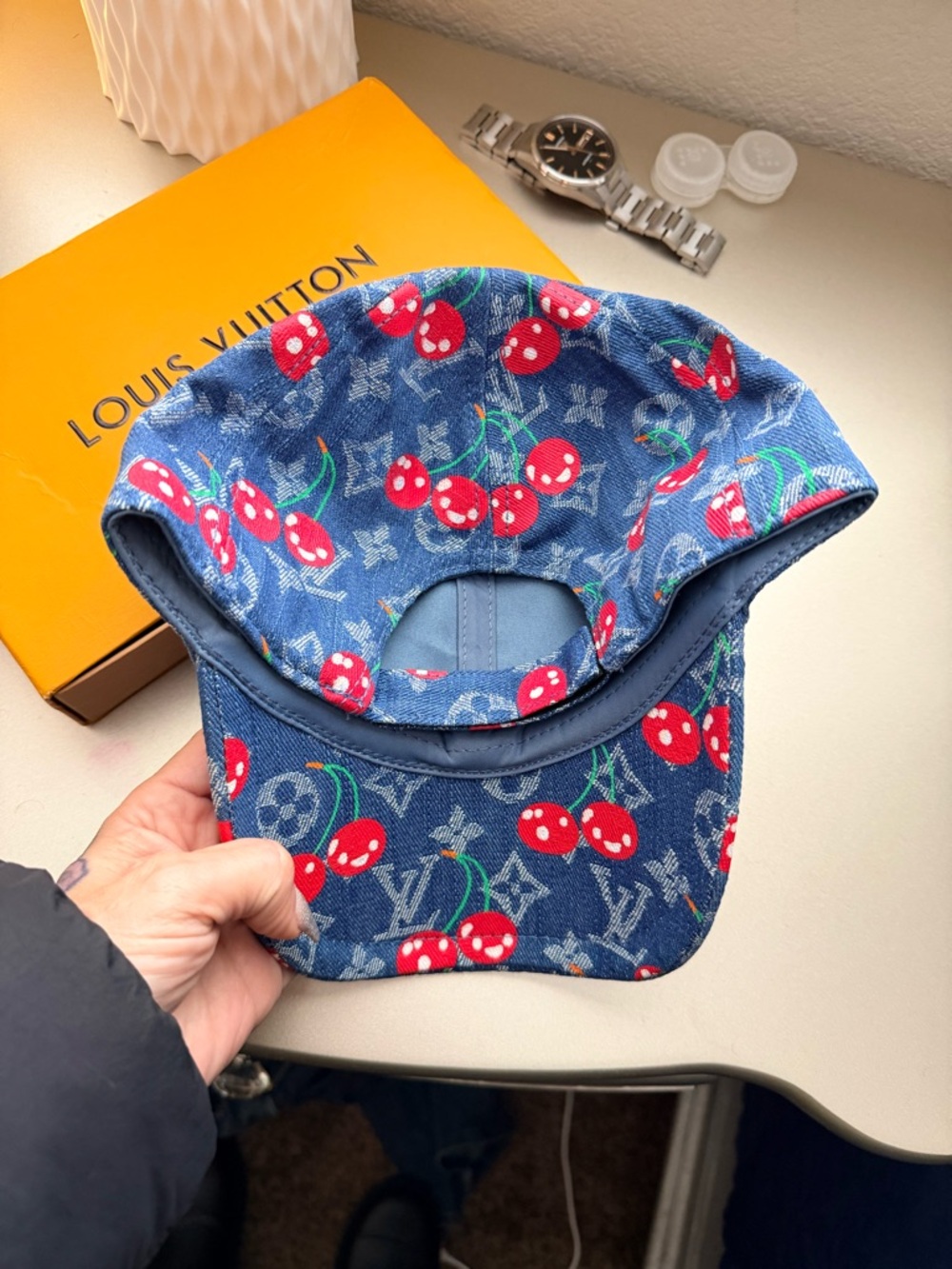 New Denim cerise cap hat one size - Picture 3 of 6